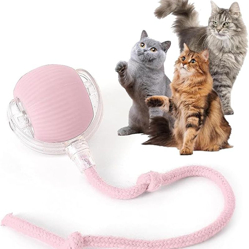 Cat Interactive Ball Toys, Automatic Rolling Ball For Kitten, Rechargeable Smart Pet Electric Toys With Teaser, Sensor Cat Ball Toy