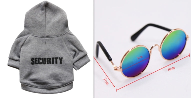 Trendy Vintage Round Pet Glasses With or Without Sweatshirt