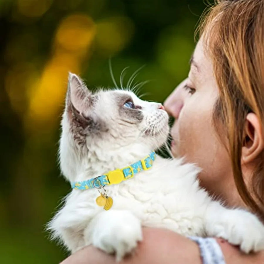 Breakaway Cat Collars with Bell and Cute Pendants, 3 Pack, Ideal for Girl
