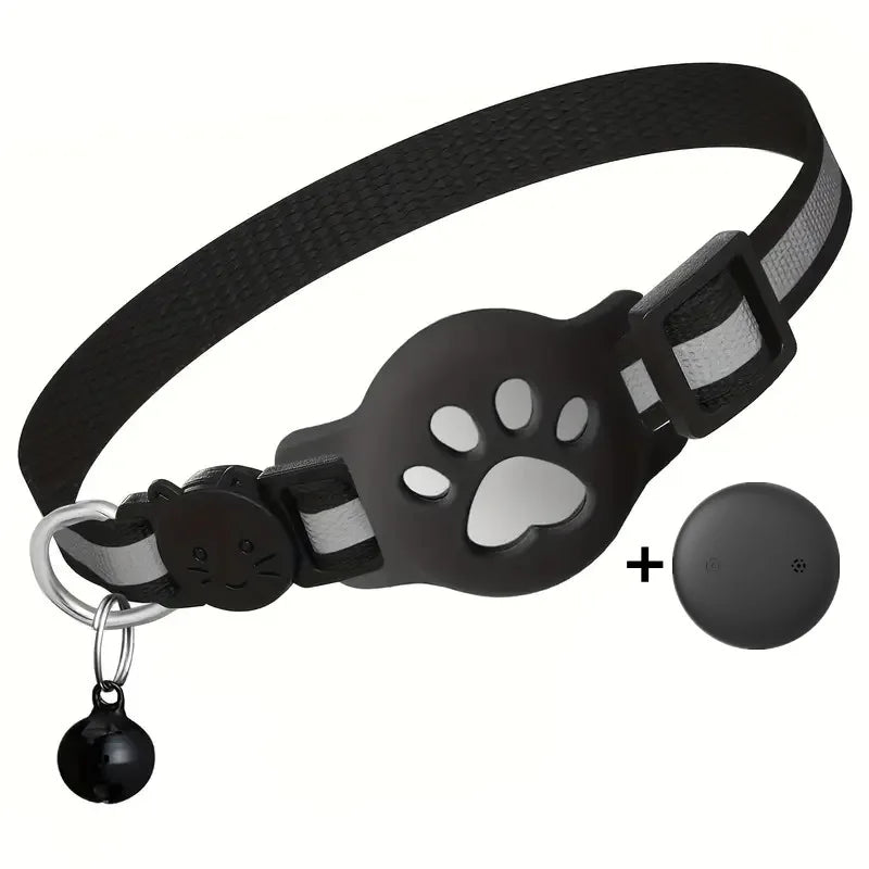 Reflective Cat Tracker Collar with Breakaway Buckle – Waterproof Anti-Lost Safety Collar