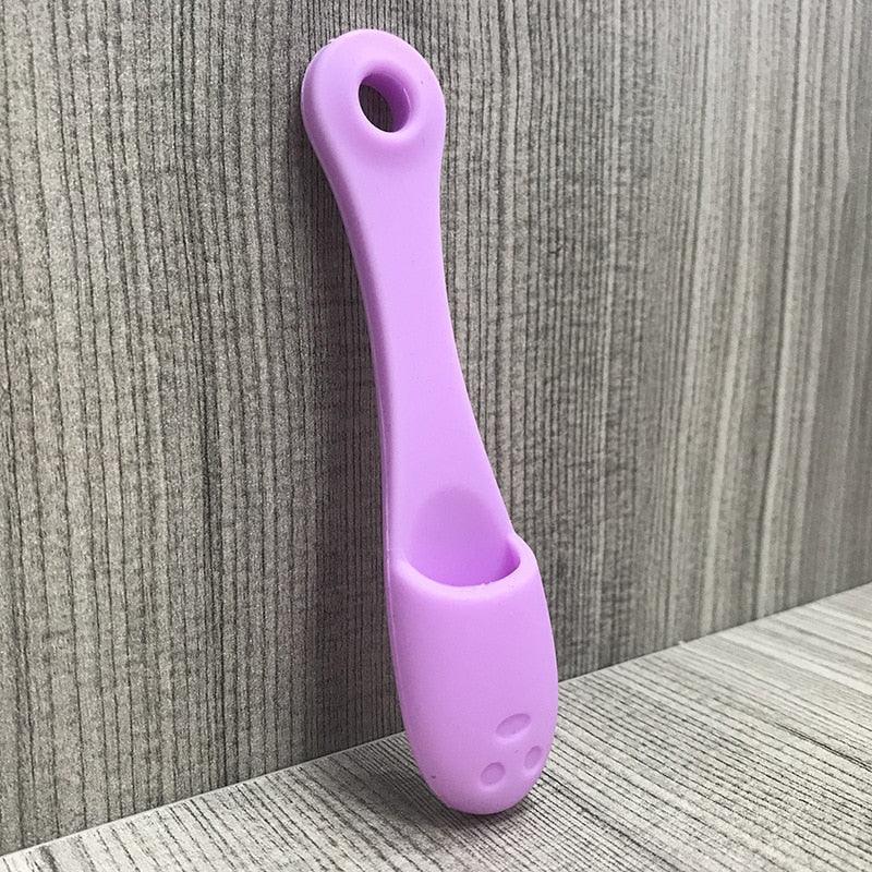 Soft Silicone Toothbrush with Long Handle for Dog, Cat Pet Dental , Tear Stains Brush