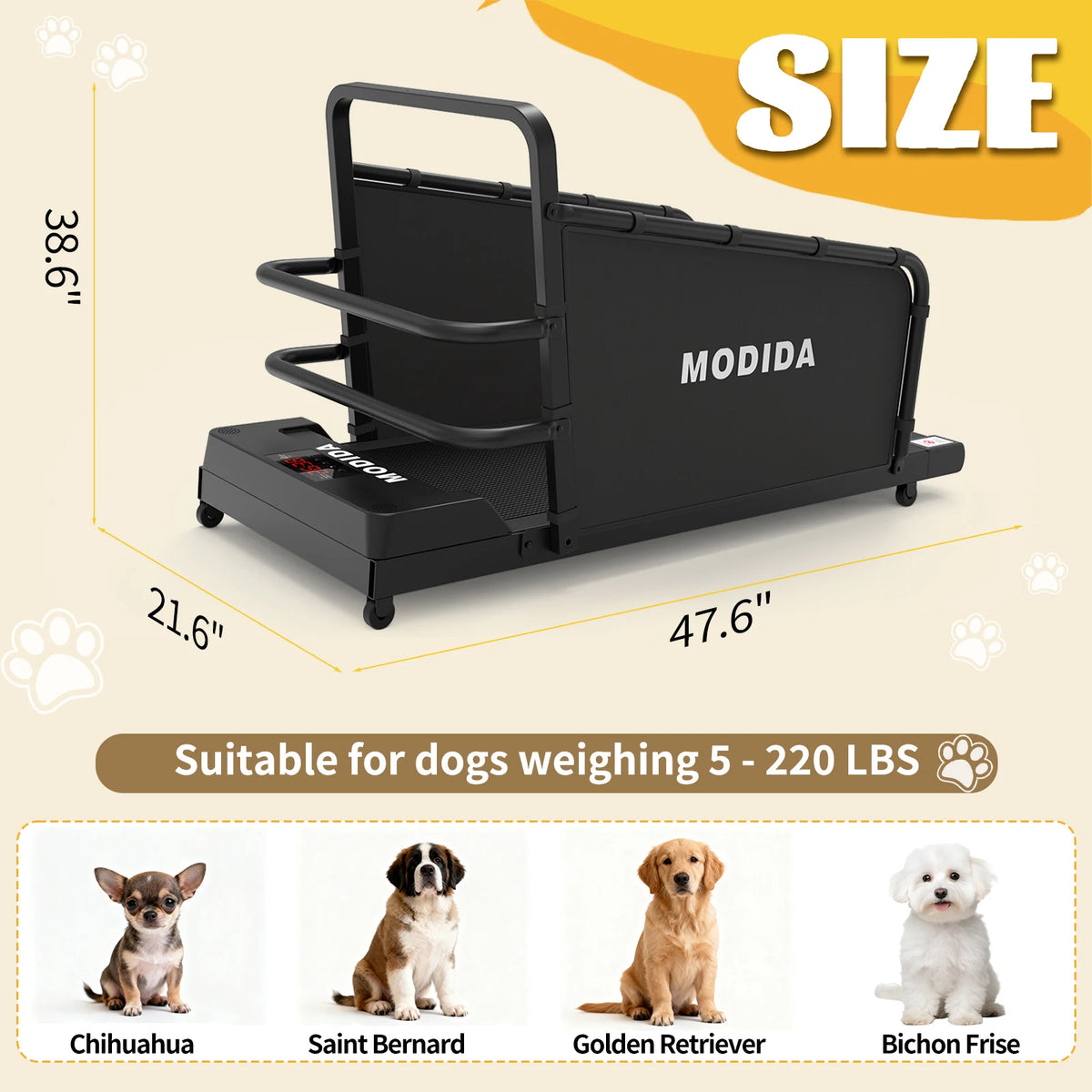 Indoor Dog Treadmill for Large Dogs – Adjustable Speed, Quiet Motor & LED Fitness Tracking Display