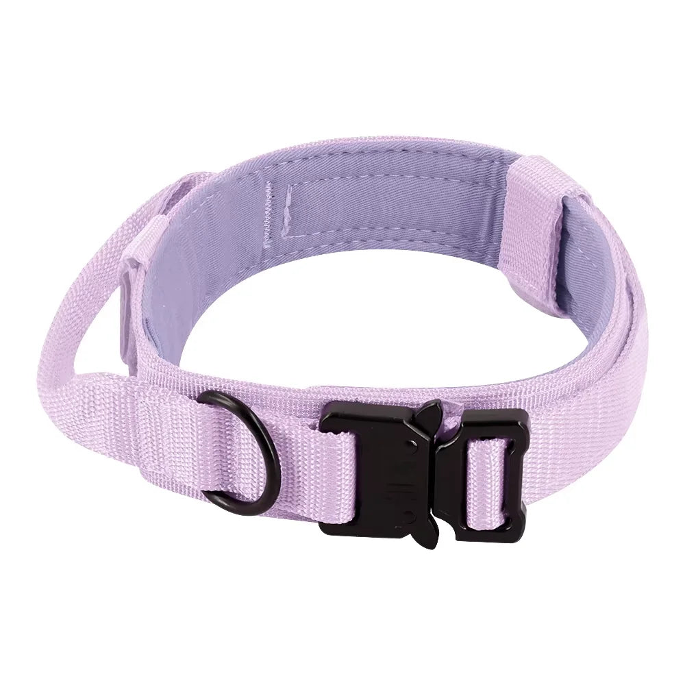 Adjustable Tactical Dog Collar & Leash Set with Control Handle for Small to Large Dogs