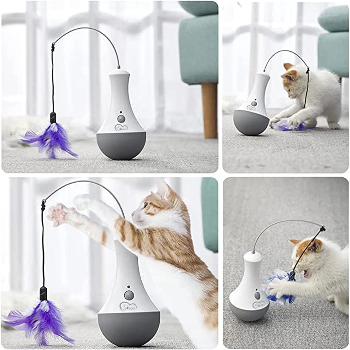 DOEL Automatic Interactive Cat Feather Toy – Fun Teaser Toy for Indoor Cats & Kittens