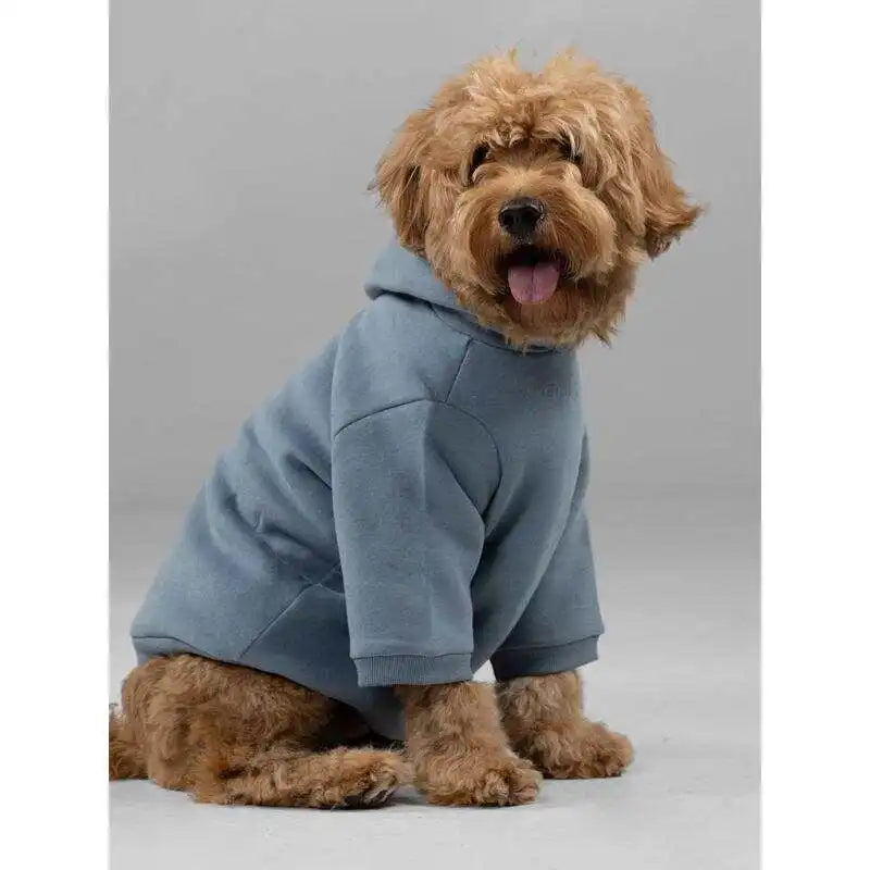 Cozy Winter Dog & Cat Hoodie with Paw Print Design and Leash Opening – Soft Pet Sweatshirt for Small to Large Dogs