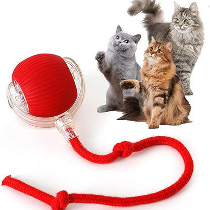 Cat Interactive Ball Toys, Automatic Rolling Ball For Kitten, Rechargeable Smart Pet Electric Toys With Teaser, Sensor Cat Ball Toy
