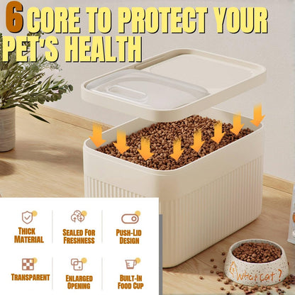 High-Capacity Pet Food Container Airtight With Cup, Dog Food Storage Container, Durable Design For Dog, Cat, Bird Food Storage, Keep Dry Food