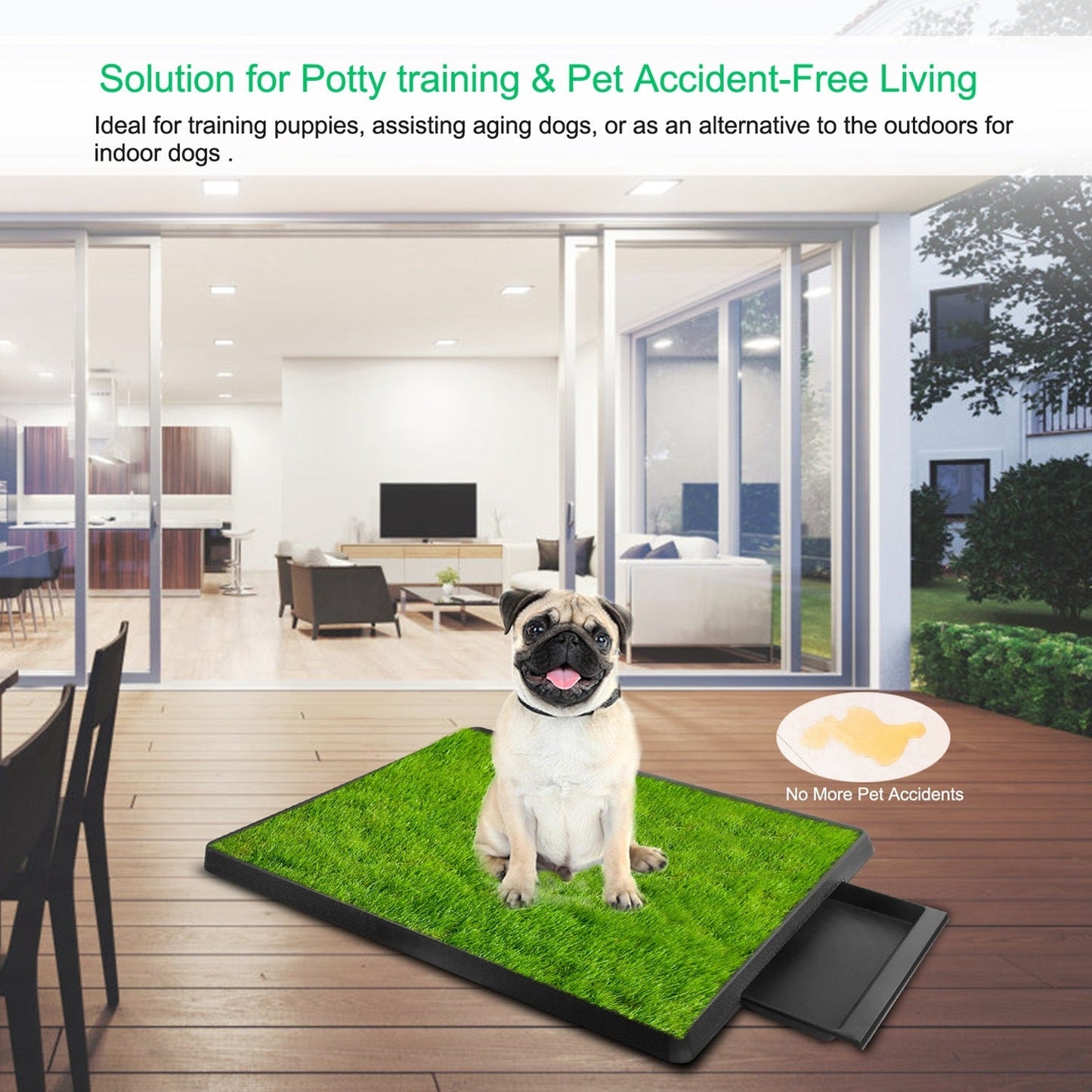Dog Potty Training Artificial Grass Pad, Pet Cat Toilet Trainer Mat, Puppy Loo Tray Turf For Small Medium Dogs Indoor Outdoor Use