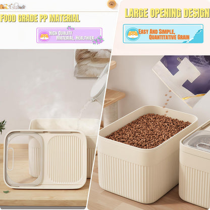 High-Capacity Pet Food Container Airtight With Cup, Dog Food Storage Container, Durable Design For Dog, Cat, Bird Food Storage, Keep Dry Food