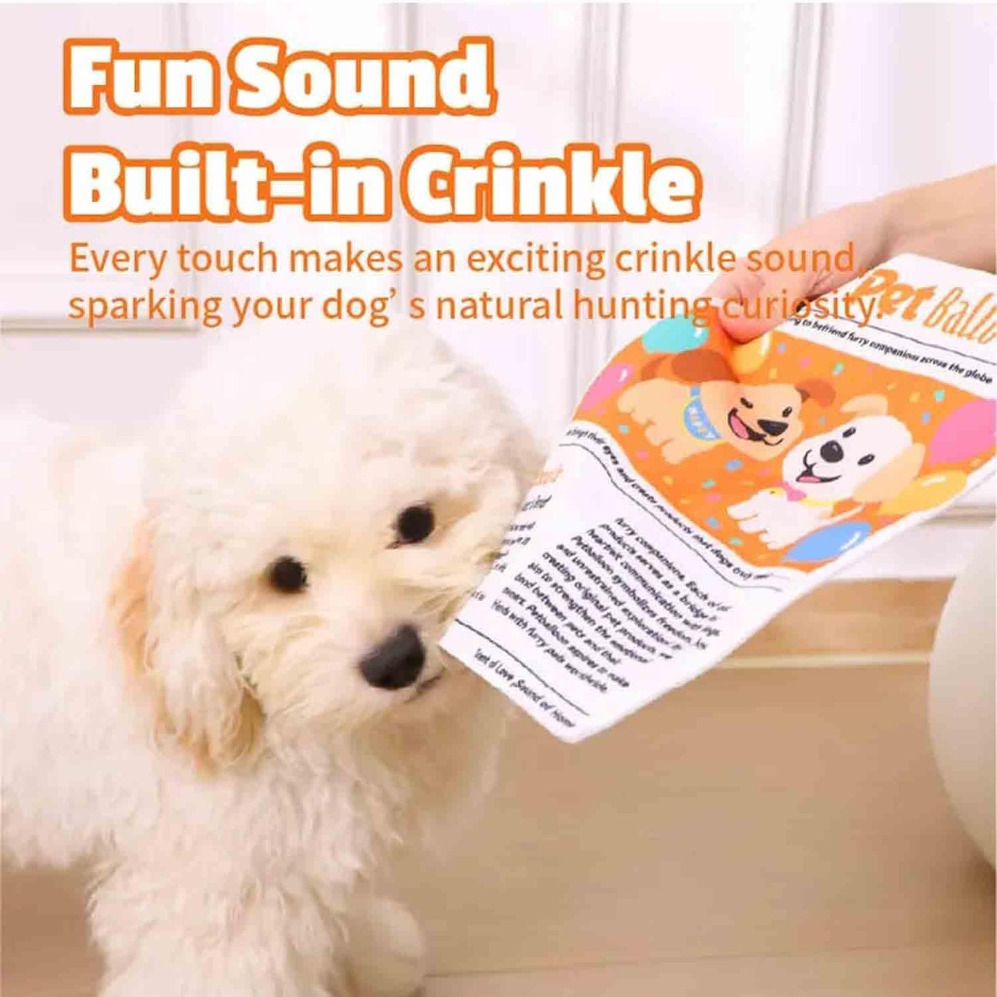 2-Pack Indestructible Newspaper Dog Toy, Creaks Newspaper Squeaker Toy For Dogs, Interactive Crinkle Dog Toy, Durable Washable Bite-Resistant Pet Toys For Small Medium Dogs Poodle Teddy