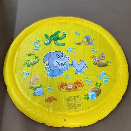 150cm Pet Play Water Spray Splash Mat, Inflatable Sprinkler Cushion Pads, Toy Tub Swimming Pool for Kids, Dog Portable Inflatable Water Toy, Paddling Pools for Pets, Inflatable Splash Sprinkler Pad