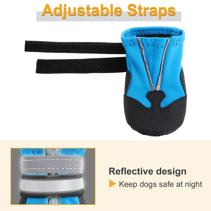 Water-Resistant Dog Boots For Medium Large Dogs,Non-Slip Dog Shoes For Winter Snow,Lightweight Paw Protector For Cold Pavement,Soft Dog Booties For Outdoor Walking Indoor Hardfloors