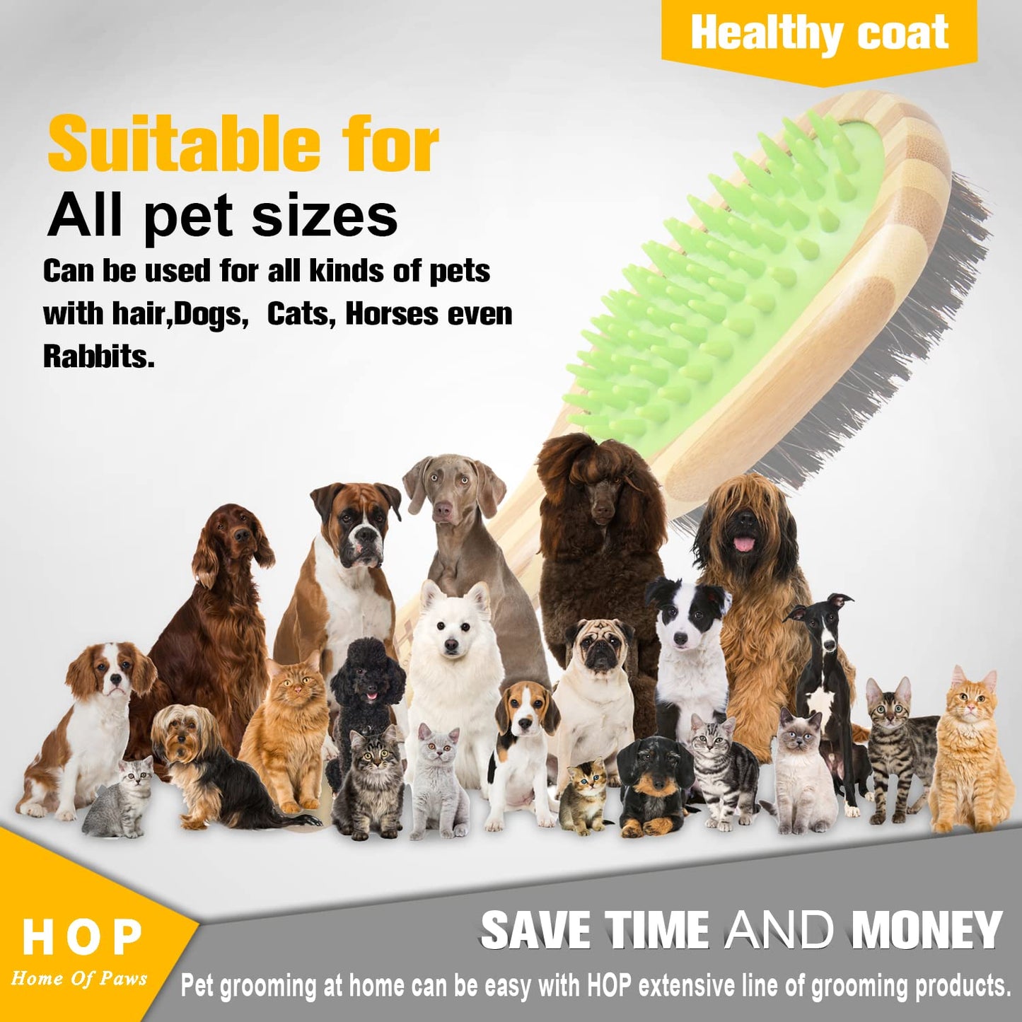 Short Hair Dog Brush Pet Brushing Grooming Comb For Short Hair Coats, Detangling And Shedding Coat Hair Remover, Two Sided Removing Dirt Loose Hair For Dogs