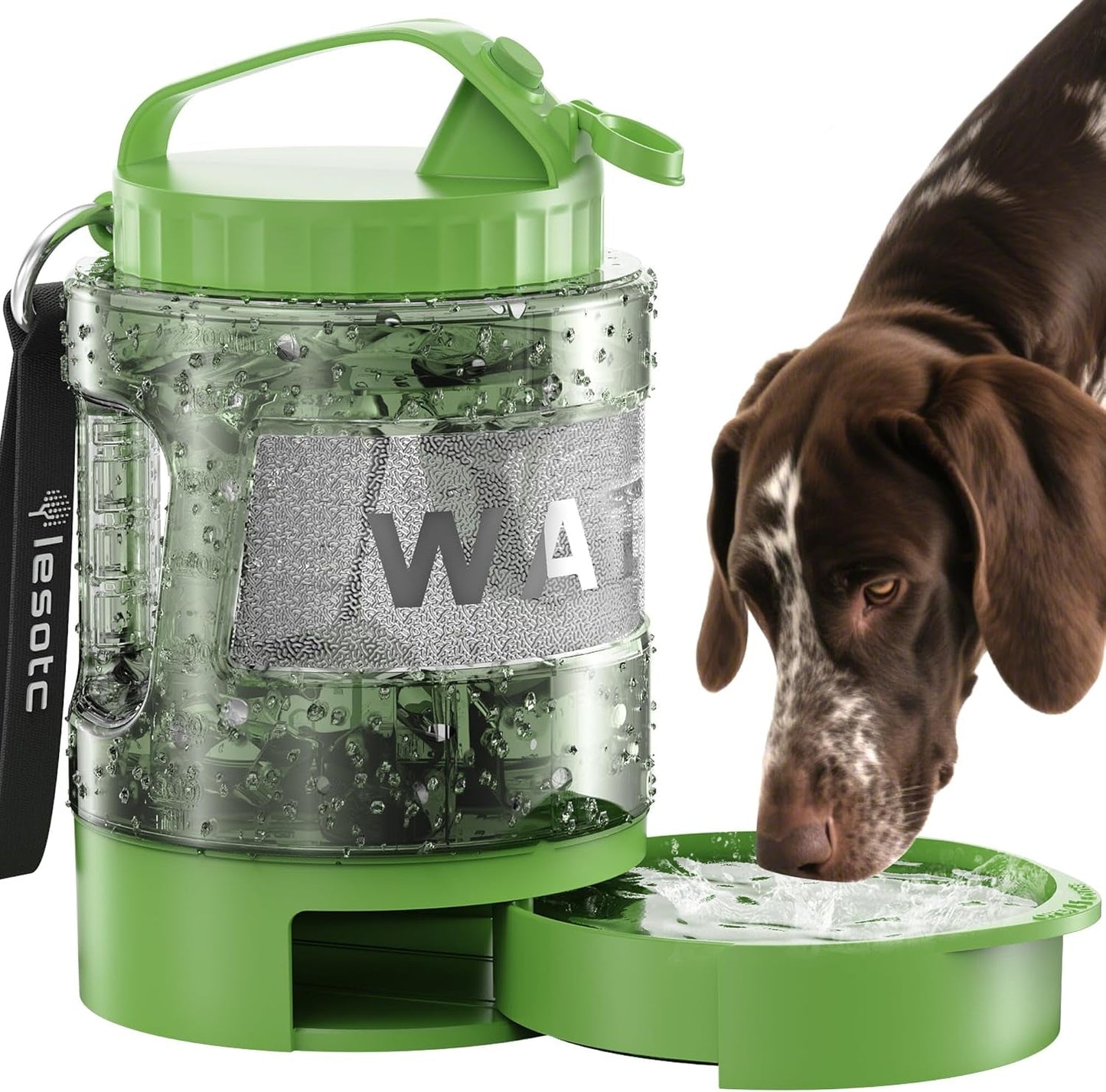 77oz Dog Travel Water Bottle with Bowl, Leak Proof Hiking Camping Bottle