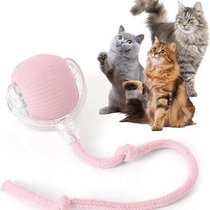 Cat Interactive Ball Toys, Automatic Rolling Ball For Kitten, Rechargeable Smart Pet Electric Toys With Teaser, Sensor Cat Ball Toy