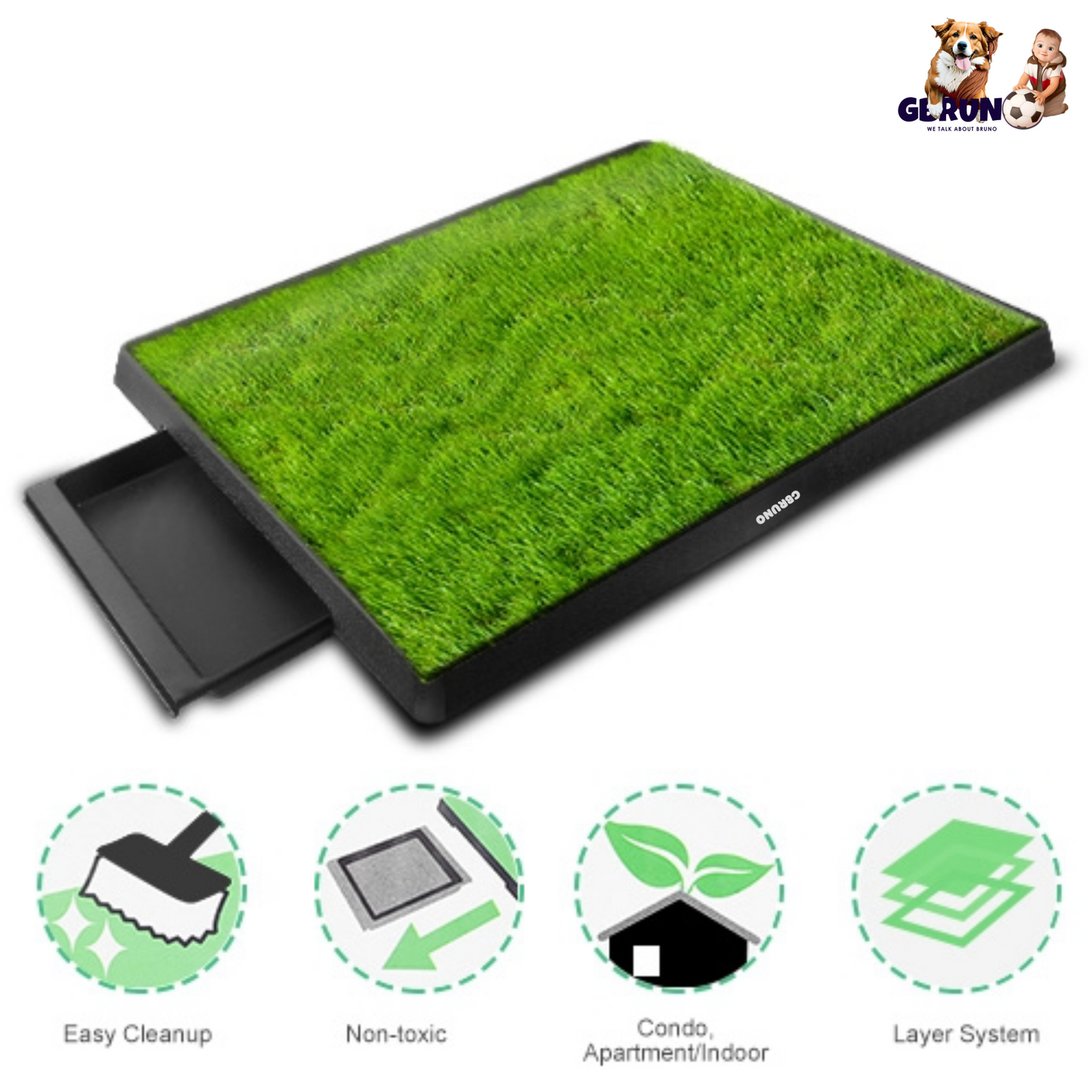Dog Potty Training Artificial Grass Pad, Pet Cat Toilet Trainer Mat, Puppy Loo Tray Turf For Small Medium Dogs Indoor Outdoor Use