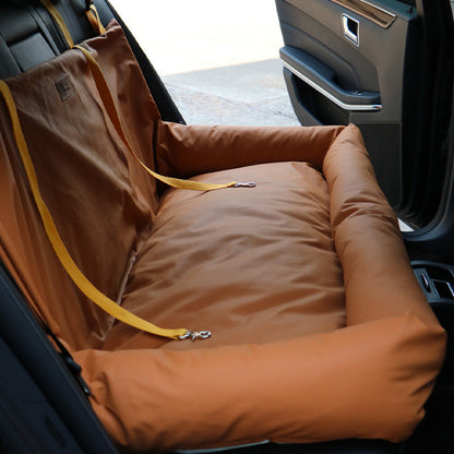 High-end Car Dog Bed Dual-seat, Rear Pet Kennel Mat, Waterproof Car Safety Seat