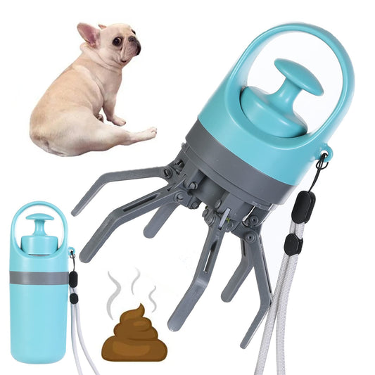Portable Lightweight Dog Pooper Scooper With Built-in Poop Bag Dispenser, Eight-claw Shovel For Pet Toilet Picker Upper, Pet Products