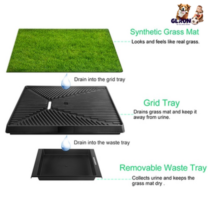 Dog Potty Training Artificial Grass Pad, Pet Cat Toilet Trainer Mat, Puppy Loo Tray Turf For Small Medium Dogs Indoor Outdoor Use