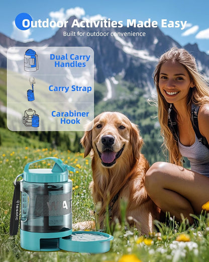 77oz Dog Travel Water Bottle with Bowl, Leak Proof Hiking Camping Bottle