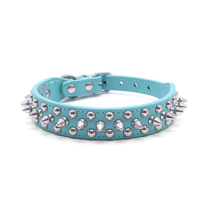 Small Spiked Black Dog, Cat Collar For Small Medium Dogs Boy Male - Adjustable Studded Puppy Collars - Soft Padded Punk Leather Dog Collar For Chihuahua French Bulldog Pug