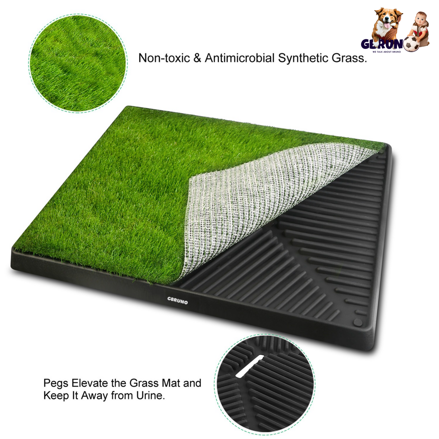 Dog Potty Training Artificial Grass Pad, Pet Cat Toilet Trainer Mat, Puppy Loo Tray Turf For Small Medium Dogs Indoor Outdoor Use