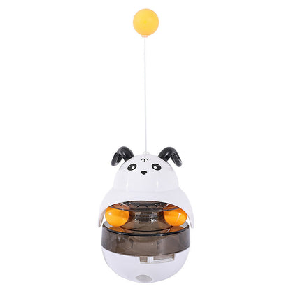 Interactive Cat Feeder Toy, Treat Dispenser Exercise Toys, Feeding Food Toy Dispenser Cat Indoors- Sounding Bell Cat Tower