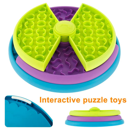 Slow Food Bowl Anti Choking Cat Bowl, Dog Basin Puzzle Feeder, Healthy Pet Rotating Game Board