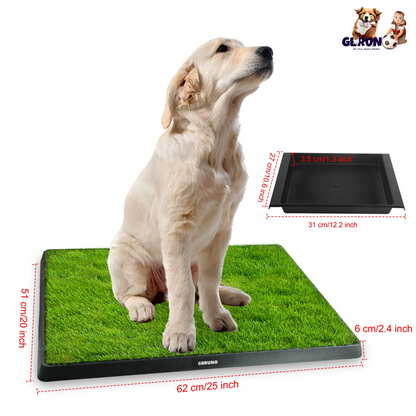 Dog Potty Training Artificial Grass Pad, Pet Cat Toilet Trainer Mat, Puppy Loo Tray Turf For Small Medium Dogs Indoor Outdoor Use