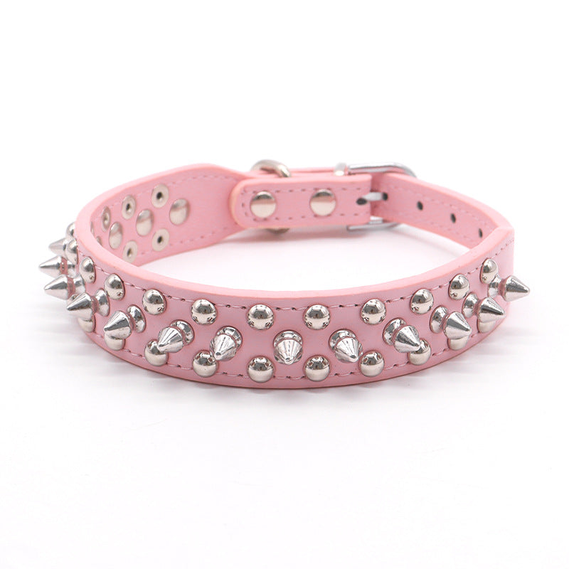 Small Spiked Black Dog, Cat Collar For Small Medium Dogs Boy Male - Adjustable Studded Puppy Collars - Soft Padded Punk Leather Dog Collar For Chihuahua French Bulldog Pug