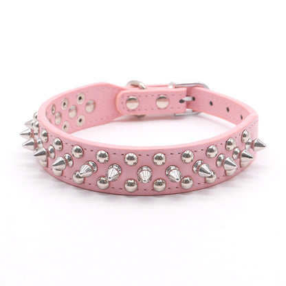 Small Spiked Black Dog, Cat Collar For Small Medium Dogs Boy Male - Adjustable Studded Puppy Collars - Soft Padded Punk Leather Dog Collar For Chihuahua French Bulldog Pug