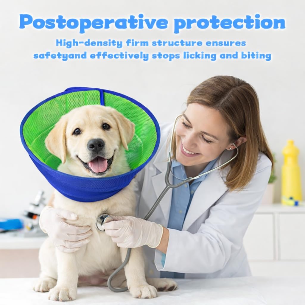 Soft Dog Cone Collar To Stop Licking After Surgery, Comfy Dog Cone Alternative For Large, Medium, Small Dogs, Cats, Adjustable Washable E-Collar For Spay Neuter Recovery And Neck Protection