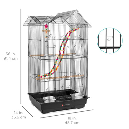 36In Indoor/Outdoor Iron Bird Cage for Parrots