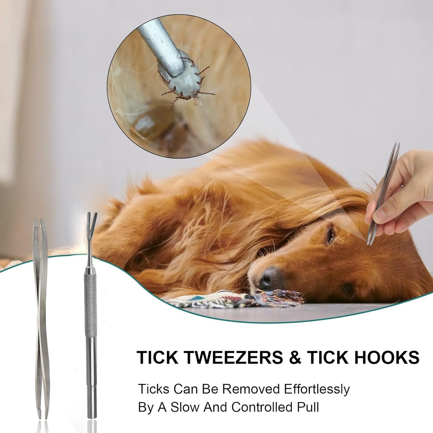 Tick Removal Tool 8 In 1 With Storage Box, Tick Tweezers, Flea Comb, Magnifying Glass, Dog Tick Remover Tool, Tick Removal Kit Tick Removal Tool For Dogs Cats, Pet Tick Comb