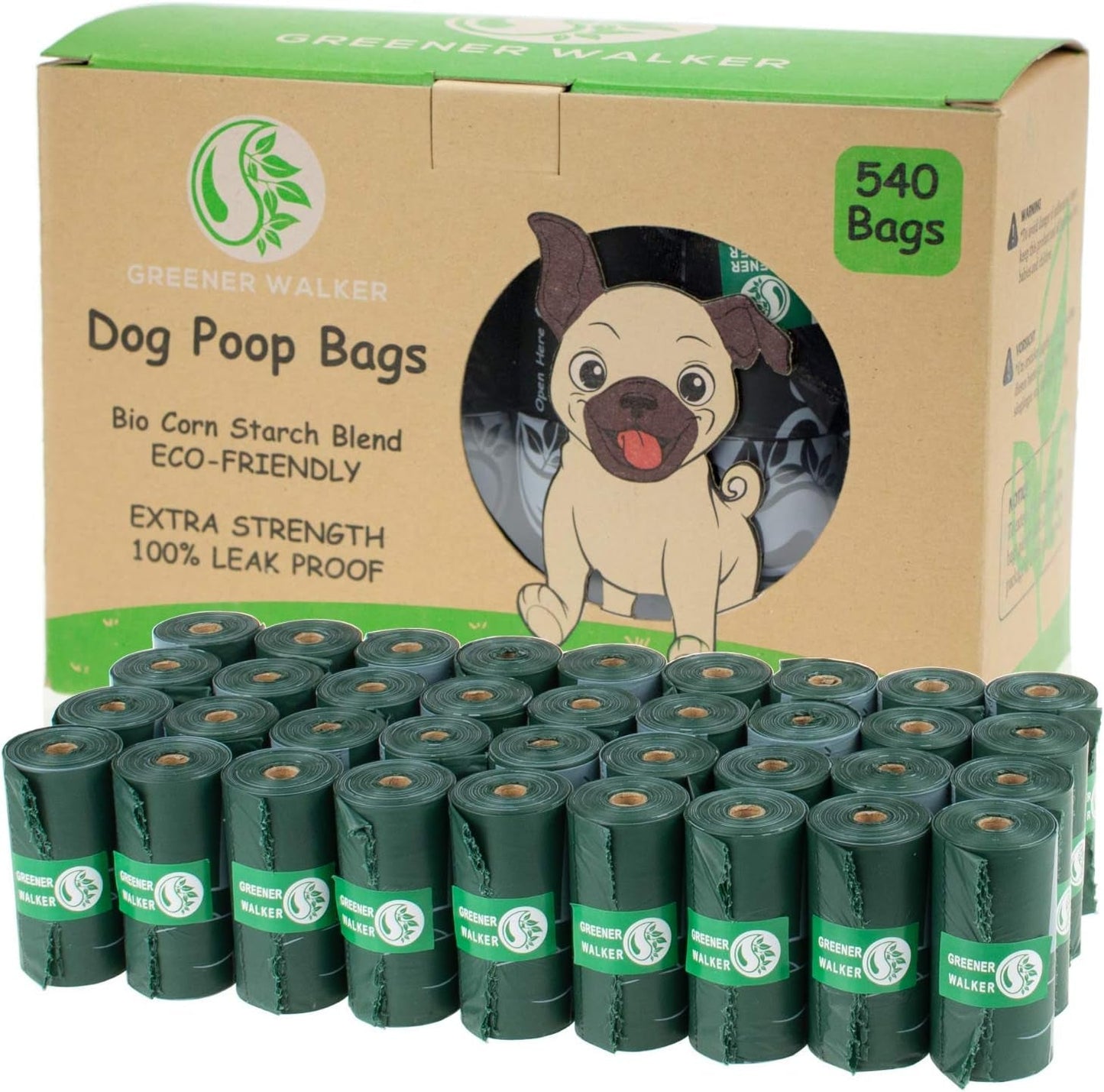 540 Count Dog Poop Bags, Extra Thick Leak Proof Waste Bags Refill Rolls