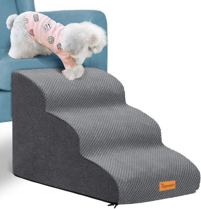 Foam Dog Stairs for Small Dogs & Cats, Non Slip Pet Steps 2 Tier
