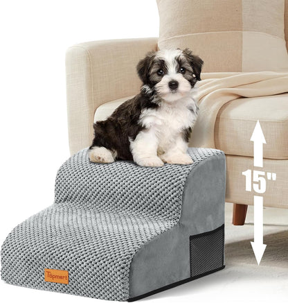 Foam Dog Stairs for Small Dogs & Cats, Non Slip Pet Steps 2 Tier