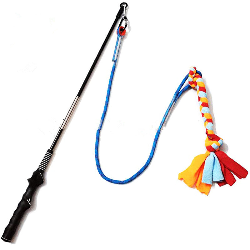 The New Pet Dog Teaser Rod, Bite Pull Cotton Rope Toy, Pet Interactive Training Toy