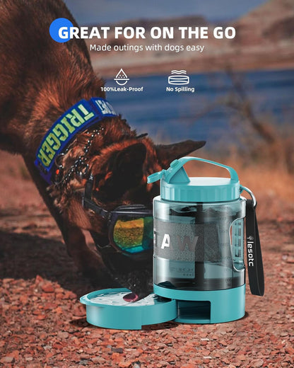 77oz Dog Travel Water Bottle with Bowl, Leak Proof Hiking Camping Bottle