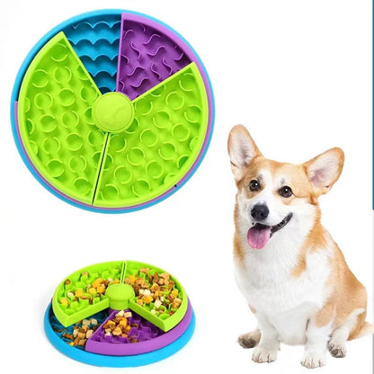 Slow Food Bowl Anti Choking Cat Bowl, Dog Basin Puzzle Feeder, Healthy Pet Rotating Game Board