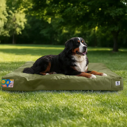 42-Inch Heavy-Duty Waterproof Canvas Dog Bed with Washable Cover for Extra-Large Dogs