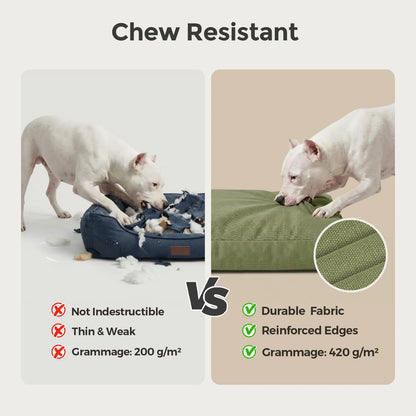 42-Inch Heavy-Duty Waterproof Canvas Dog Bed with Washable Cover for Extra-Large Dogs
