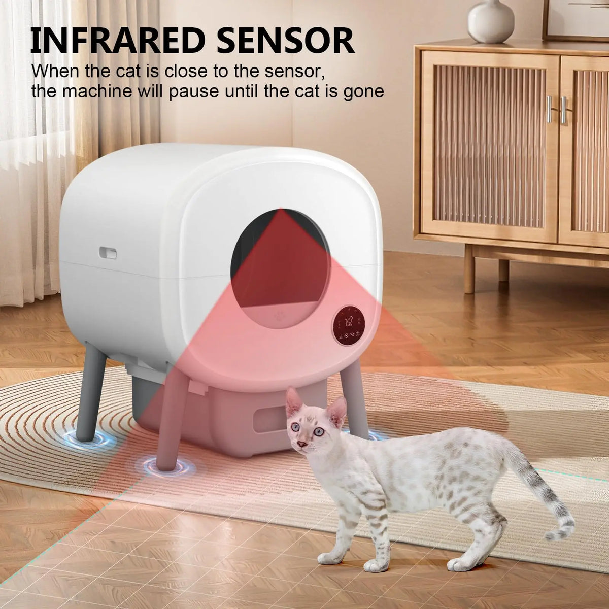 Smart Automatic Self-Cleaning Cat Litter Box – Large Capacity with App Control & Safety Features for Multiple Cats