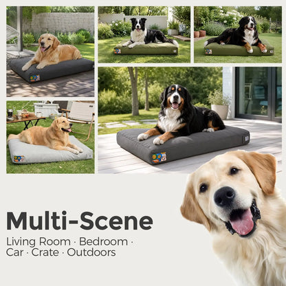 42-Inch Heavy-Duty Waterproof Canvas Dog Bed with Washable Cover for Extra-Large Dogs