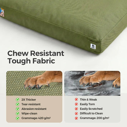 42-Inch Heavy-Duty Waterproof Canvas Dog Bed with Washable Cover for Extra-Large Dogs