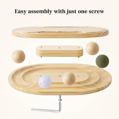 Interactive Cat Scratcher with Ball Track Toy – Durable Sisal Scratching Pad for Indoor Cats
