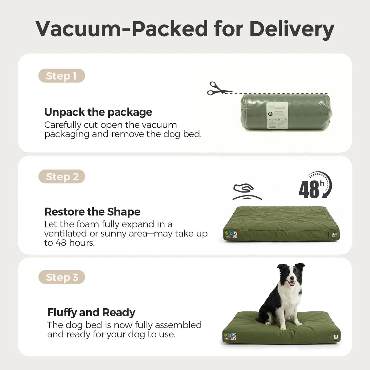 42-Inch Heavy-Duty Waterproof Canvas Dog Bed with Washable Cover for Extra-Large Dogs