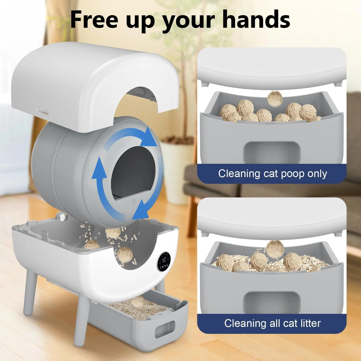 Smart Automatic Self-Cleaning Cat Litter Box – Large Capacity with App Control & Safety Features for Multiple Cats