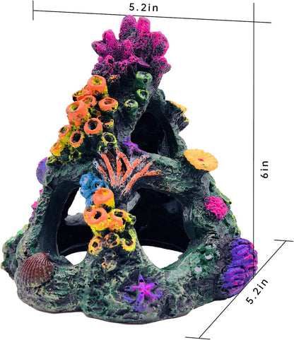 Fish Tank Decoration Coral Reef Set, Aquarium Ornament Cave Plants, Betta Decor