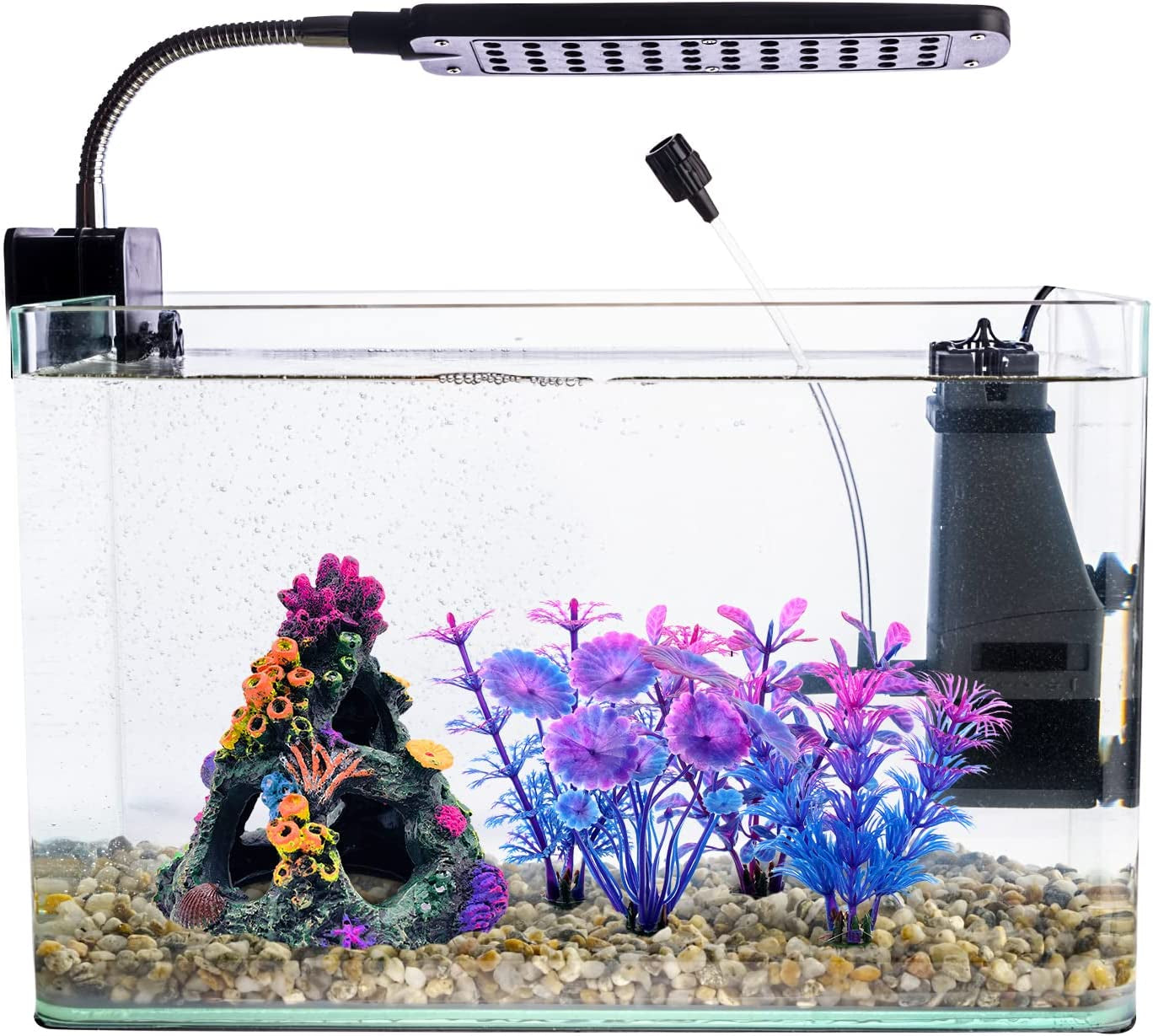 Fish Tank Decoration Coral Reef Set, Aquarium Ornament Cave Plants, Betta Decor